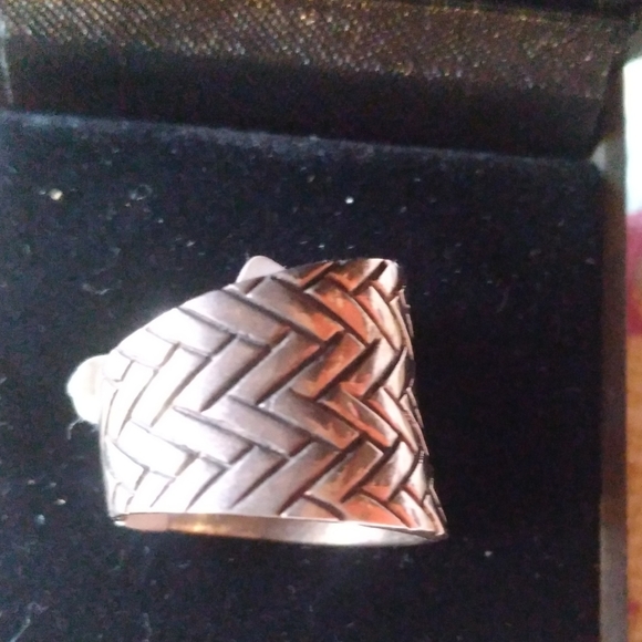 $14 💎🎁CIGAR BAND  Basketweave 925 SS Ring😯 - Picture 4 of 8